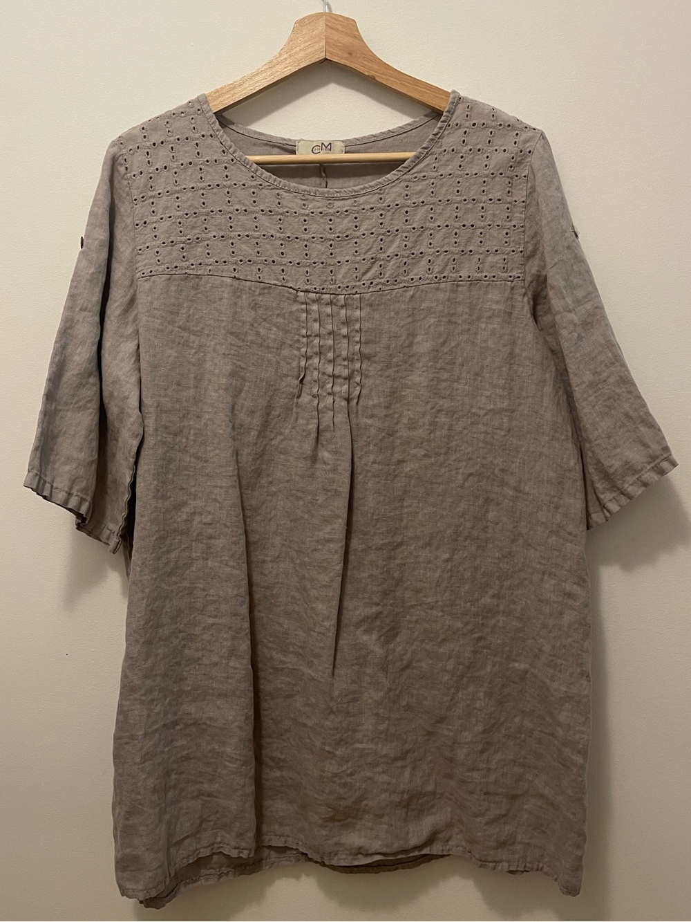 100% Linen Taupe Tunic
